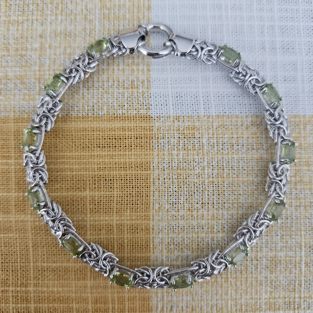 Ross-Simons Peridot Sterling Silver Tennis Bracelet - Picture 2 of 7